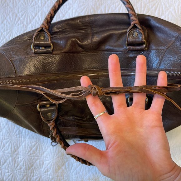 *Sold* Balenciaga Motorcycle Brown Weekender Work Handbag - Picture 5 of 7